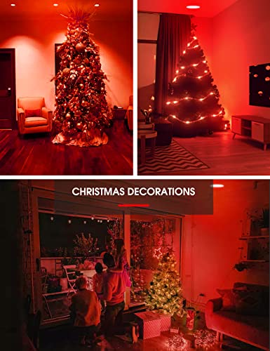 Image of L LOHAS LED PAR38 Red Flood Light Bulbs, Christmas Bright Red LED Flood Light Outdoor 120W Equivalent, 18 Watt Colored Porch Light Bulb, E26 Base for Home Holiday Lighting Party Decoration, 2 Pack