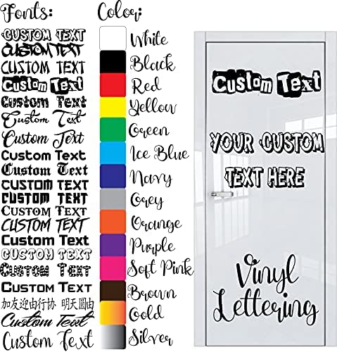 Personalized Design Your Own Name - Custom Vinyl Decal - Vinyl Lettering for Car, Walls, Window, Windshield Computers, Hydroflask - Text Name Letters Graphics Sticker - Custom Text Font Name Decal Sticker Compatible with Tumbler Cup, Laptop, Phones, Boats, and Vehicles