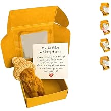 Little Bear in Box,Handmade Mini Plush Teddy Bear in Box,The Ultimate Emotional Support Partner, Bring You Encouragement and Warmth,with Inspirational Card,Gifts for Lovers and friends Brown