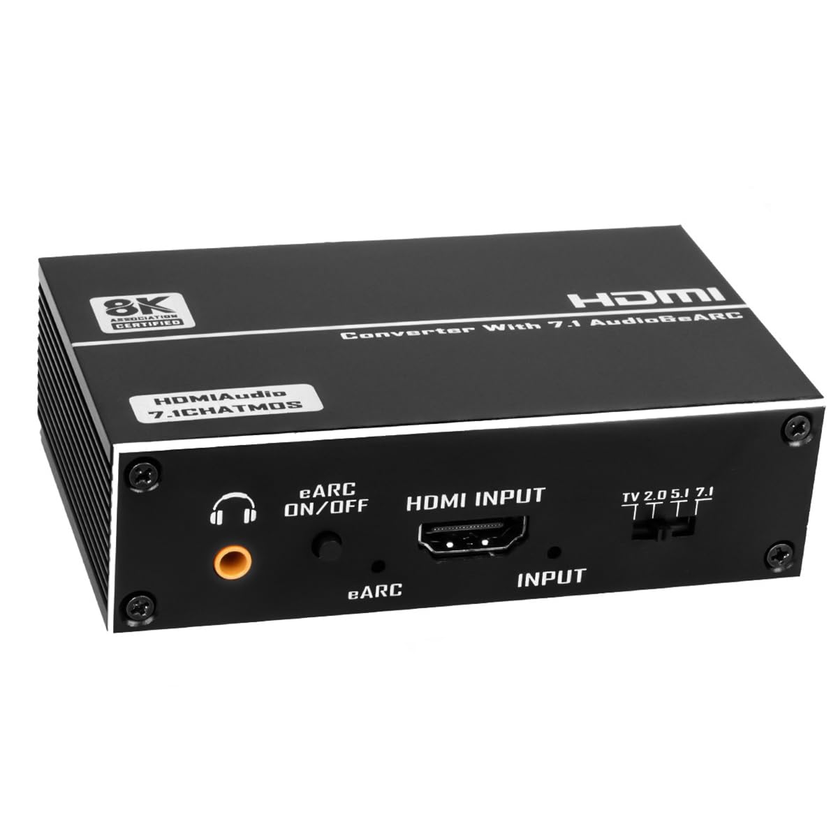 Extractor De Audio HDMI 2.1, Divisor De Extractor De Audio 4K 60 Hz, Óptico + Conector De Audio De 3,5 Mm + Coaxial + Audio HDMI De 7.1 Canales Compatible Con Función ARC Y EARC, Para Cine En Casa