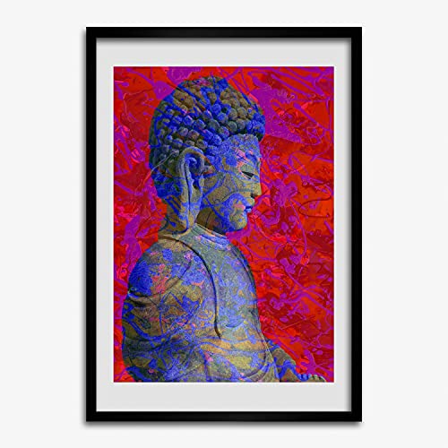 Cadre bois 50x70 Tulup pour remplacer un mur vide par un Bouddha