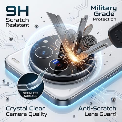 Image of FIRST MART Camera Lens for Vivo X200 Pro | 9H Tempered Glass, Anti-Scratch, Case-Friendly, HD Clarity, Bubble-Free | Black