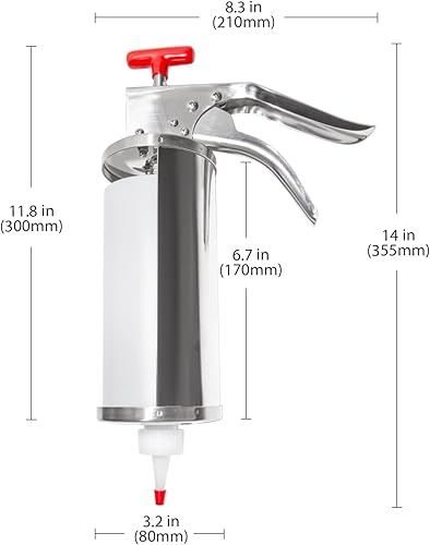 Miniatura 2 de ALDKitchen Pistola de llenado Churro  Llenadora manual de donas españolas  1 L  Acero inoxidable