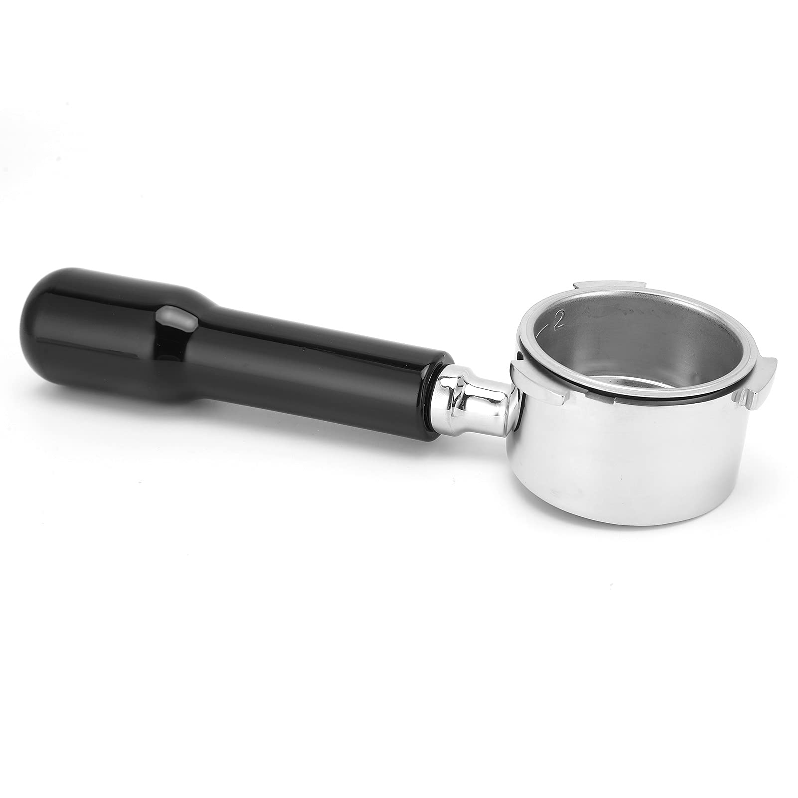 Kolba do kawy bez dna Uchwyt filtra ze stali nierdzewnej Narzędzie do wymiany kosza Ergonomiczny drewniany uchwyt do ekspresu do kawy Domowy barista Miłośnik kawy Trwały Łatwy do (51 mm/2,0 cala)