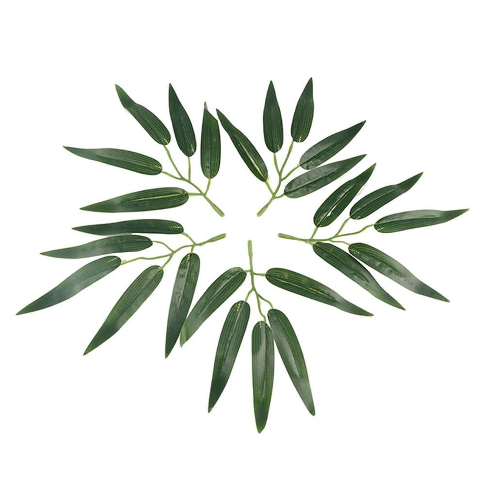 Hojas de bambú artificiales, 50 plantas verdes falsas para el hogar, oficina, decoración de fiestas