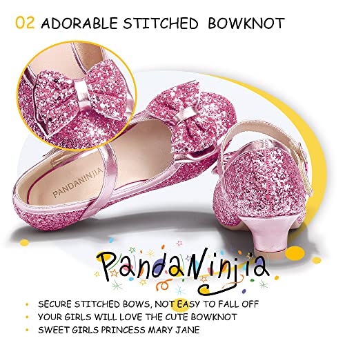 Image of PANDNAINJIA Girls Dress Shoes Toddler Heels Mary Jane Pumps