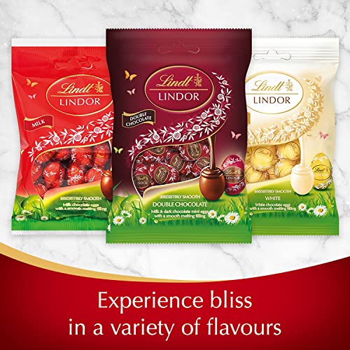 Lindt LINDOR Double Chocolate Mini Eggs Bag, 80g - Perfect Easter Treat - met LINDOR Double Chocolate mini eieren met een gladde smeltvulling met pure chocolade - Image 6