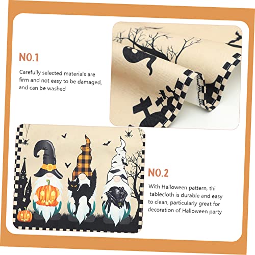 Nappe d'Halloween chemin de table lavable Cabilock : lot de 2 en tissu polyester - 8
