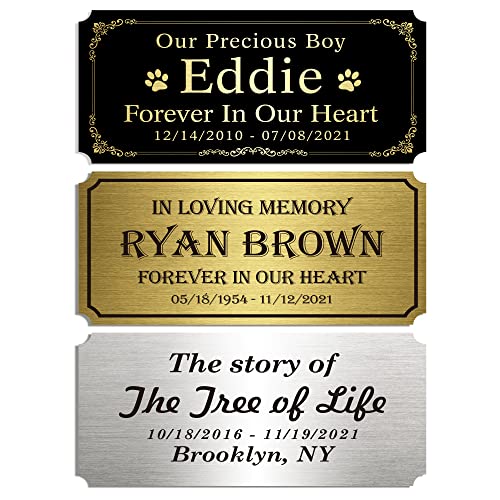 Custom Engraved Solid Brass Name Plate - Oval 1 5/8" W X 2 1/2" H, Personalized, Made In USA