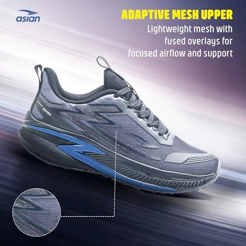 Image of ASIAN Quantum-28 Men's Sports Shoes | Knit Mesh Upper, High Traction Outsole with Lateral TPU Support & Memory Foam Shoes | Stylish Training Shoes