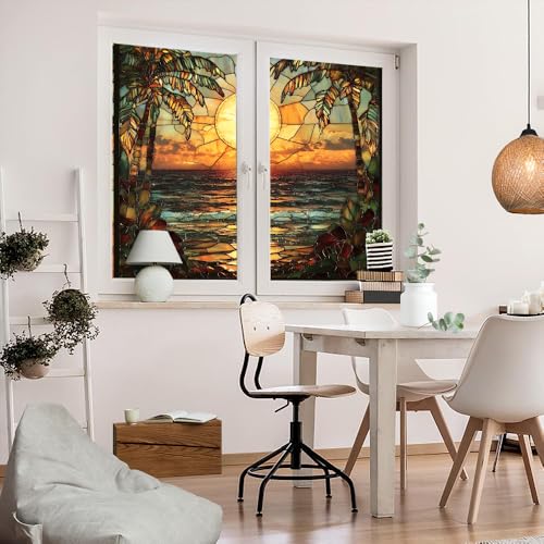 Vinilo adhesivo para ventana con diseño Rustic Ocean 23.6x35.4 pulg x2 piezas miniatura 5