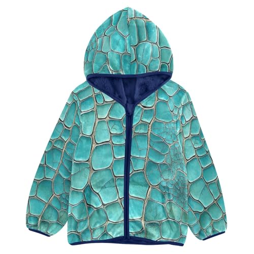 Crocodile Alligator Toddler Fleece Jacket Girl Boys Hooded Fleece Jacket Coat Warm Outwear Zip-up 3-10T