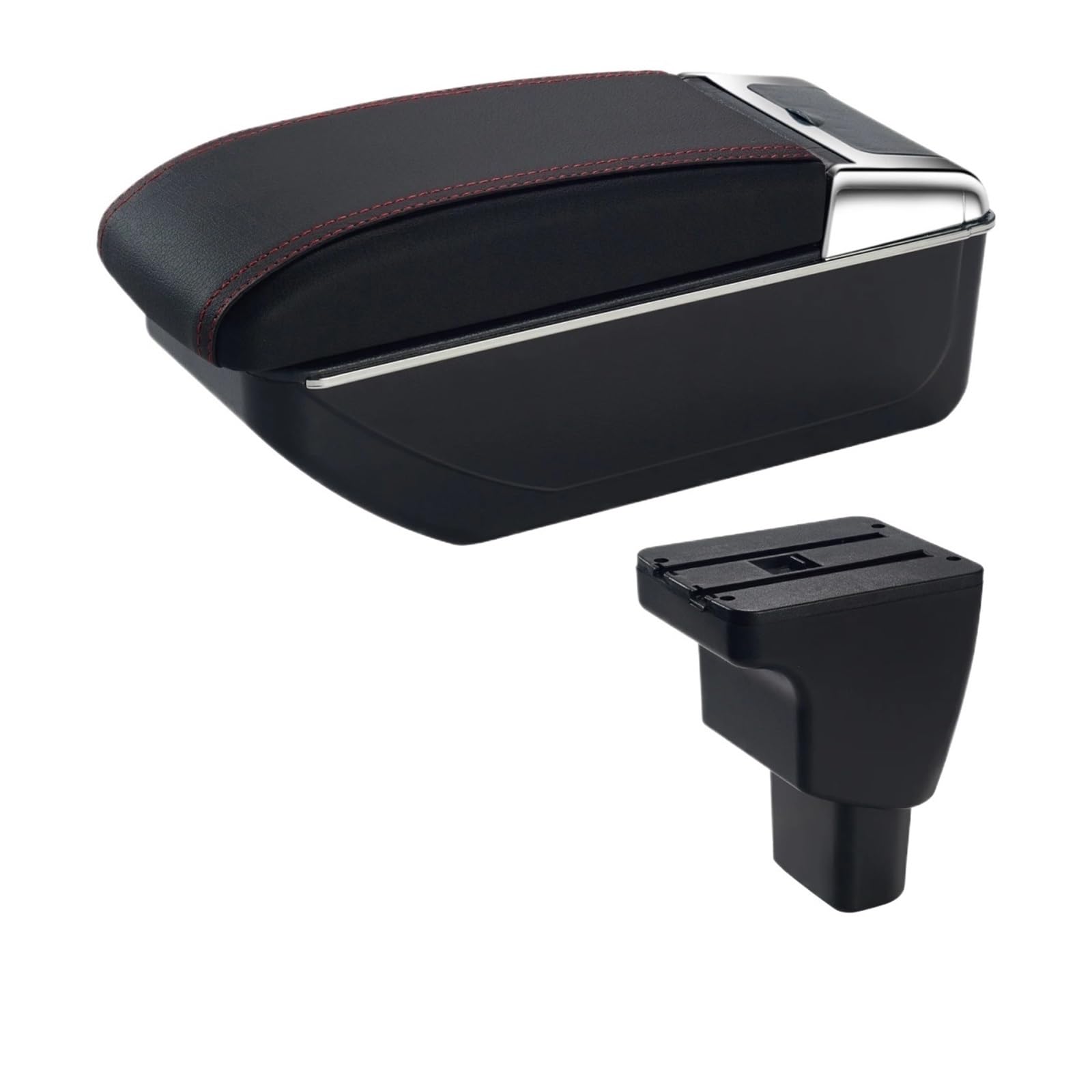 UMDJJU For Hyundai I10 Car Armrest Box Interior Parts Details Retrofit Storage Accessories USB Car Centre Console Armrest Box(A1 Red Line No USB)