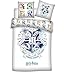 Harry Potter Bettwäsche / Bettwäsche - Set ** Hogwarts Wappen weiß ** 135 x 200