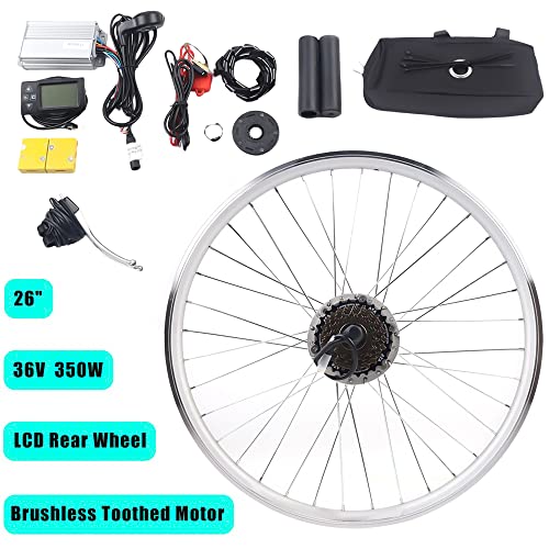 26 inch 36 V E-bike ombouwset 350 W elektrische fiets ombouwset achtermotor elektrische fiets conversie met LCD-scherm, DIY E-bike bouwset - Afbeelding 6