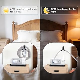 Hecatelly Adjustable CPAP Hose Holder with Protective Mat, USA-Engineered CPAP Tube Management & Headgear Organizer, No-Damage Bedside CPAP Holder for Hose and Mask, Universal Fit for CPAP Machines