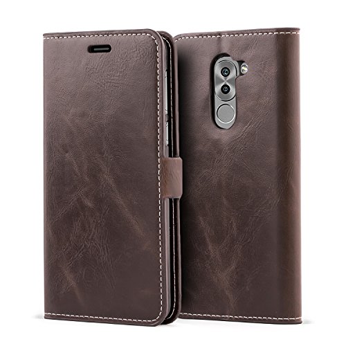 Mulbess Honor 6X Wallet Case, Flip Leather Phone Case with Kickstand and Card