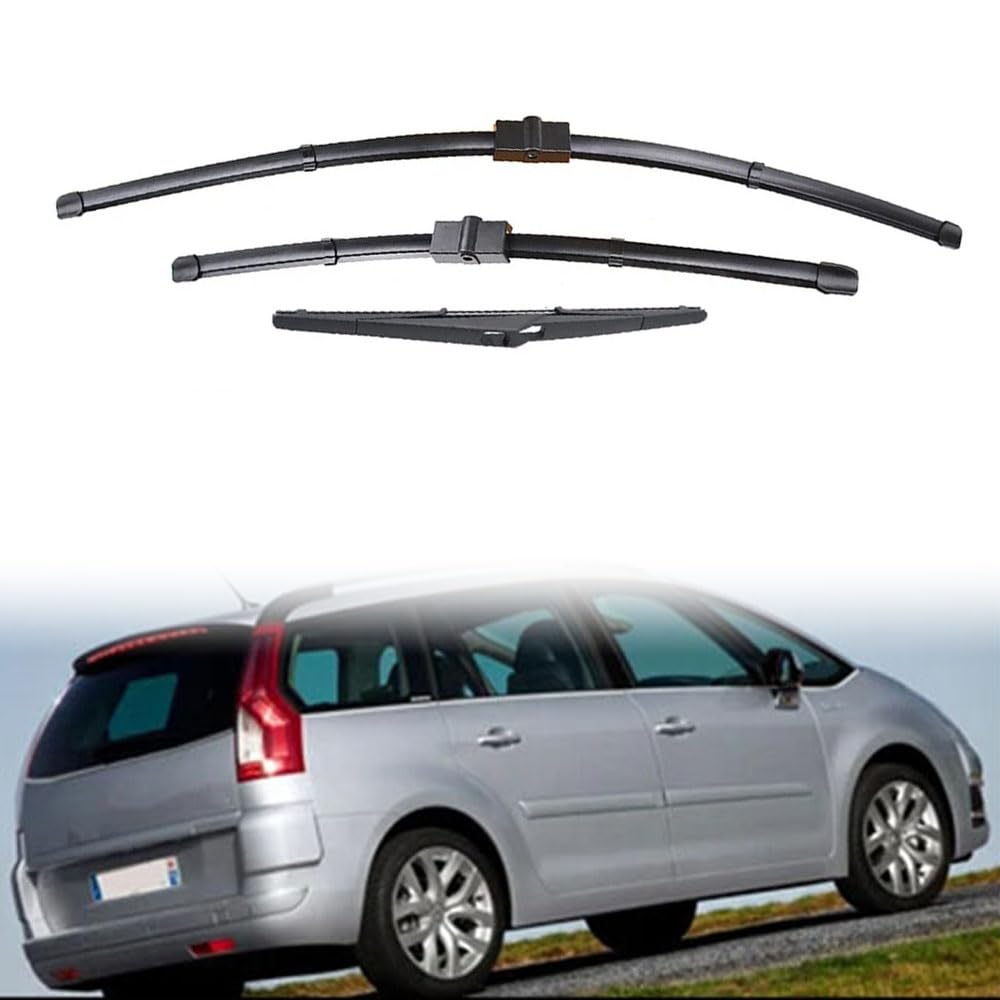 Zestaw wycieraczek przednich tylnych do c4 grand picasso c4 picasso 2006-2008, pióro wycieraczek do czyszczenia szyb gumowych 30 "30" 14