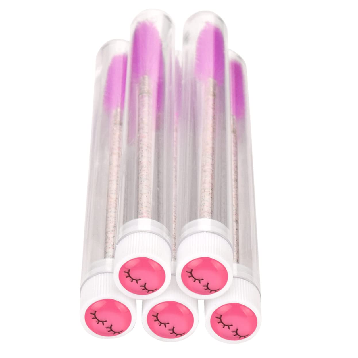 IWOWHERO Compact 5pcs Disposable Lash Brushes Portable Makeup Accessories for Professional Home Use