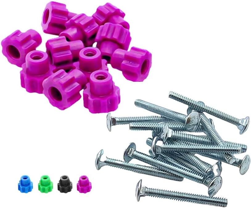 Pet Carrier Fasteners - Pink 16 Pack (Long 1-3/4" Bolts)