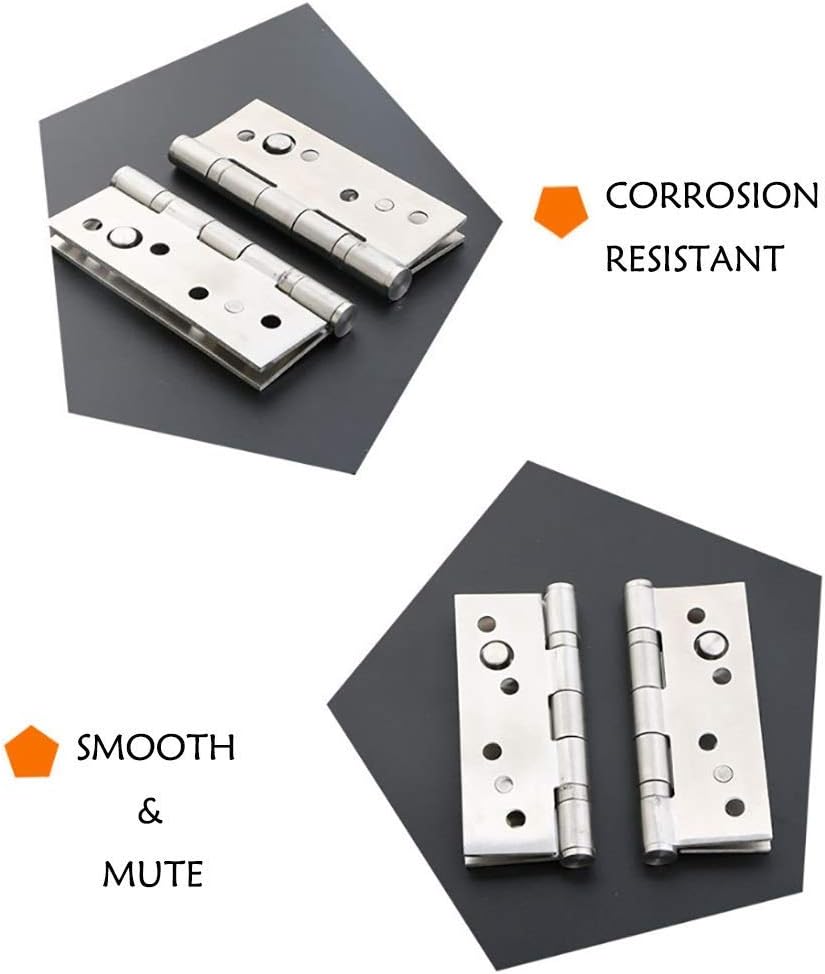 Cabinet hinges,ball bearing hinges,4Pcs Square Hardware Door Hinge Mute Ball Bearing Heavy Dutywith Screws for Home Furniture Hardware (Color : Brass, Size : 102x102mm) (Color : Brass, Size : 2 pcs) (