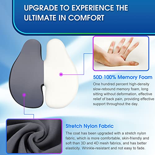 Bqypower Lumbar Support Pillow For Office Chair And Car Seat,Lumbar Pillow Memory Foam Back Cushion For Back Pain Relief,Office Chair Back Support With Adjustable Straps(Grey) #TOP1