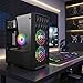 STGAubron Gaming PC Computer Desktop, AMD Ryzen 5 5500 up to 4.2GHz, GeForce RTX 3050 6G, 16G DDR4, 512G SSD, WiFi 6 5G & BT 5.2, RGB Fan x2, Windows 11 Home