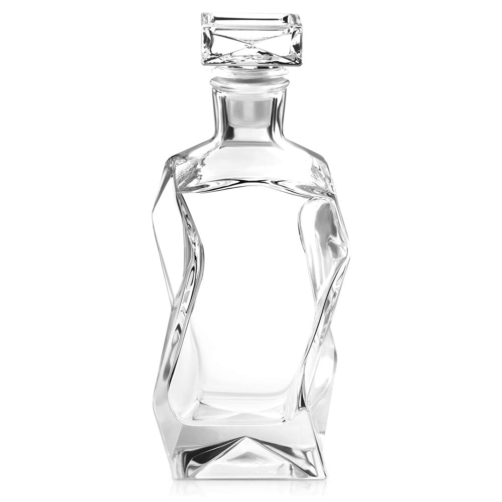 Maverton Set Decanter per Whisky in vetro - da 700 ml - incisione personalizzata - Caraffa con 4/6 bicchieri - idea regalo per il compleanno - per l’ uomo - regalo di Natale - Dei campi