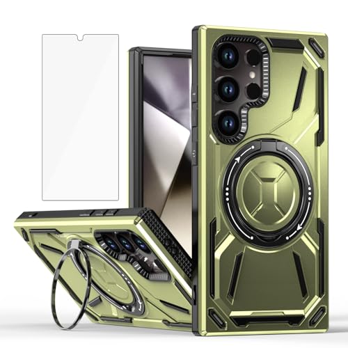 Coque Samsung S24 Ultra 5G verte avec protège écran verre trempé