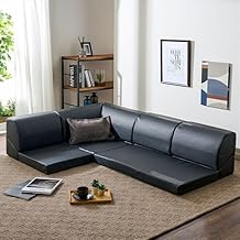 BELLUNA 3-Seater Low Sofa, Corner Set, 2-Seater, Low-Resilience, I-Shape, L-Shape, Fabric, Corduroy, Leather, Stylish (284180-301)