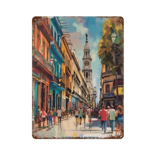 Motif rue coloniale argentine pour salon élégant, déco rétro fer forgé Uenos Aires