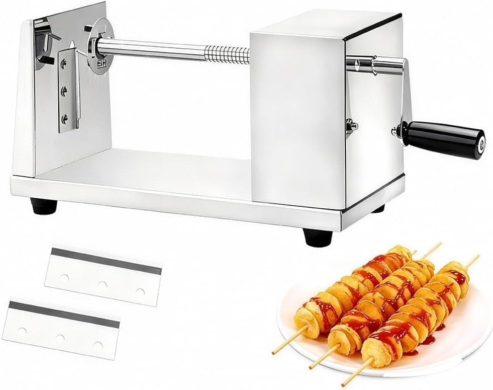Spiralschneider Kartoffelschneider Spiralschneider Edelstahl Kartoffel Twister Spirale Edelstahl Kartoffel Geeignet für Kartoffeln Tornado Gurken Karotten Pommes Frites