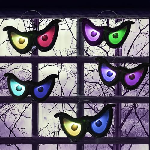 Dazzle Bright 10 LED RGB Flashing Eyes Halloween Decorations, Battery Operated Light up Waterproof Halloween Lights for Indoor Outdoor Room Yard Garden Party3