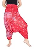 Lofbaz Women's Peacock Print 2 in 1 Harem Pants Jumpsuit