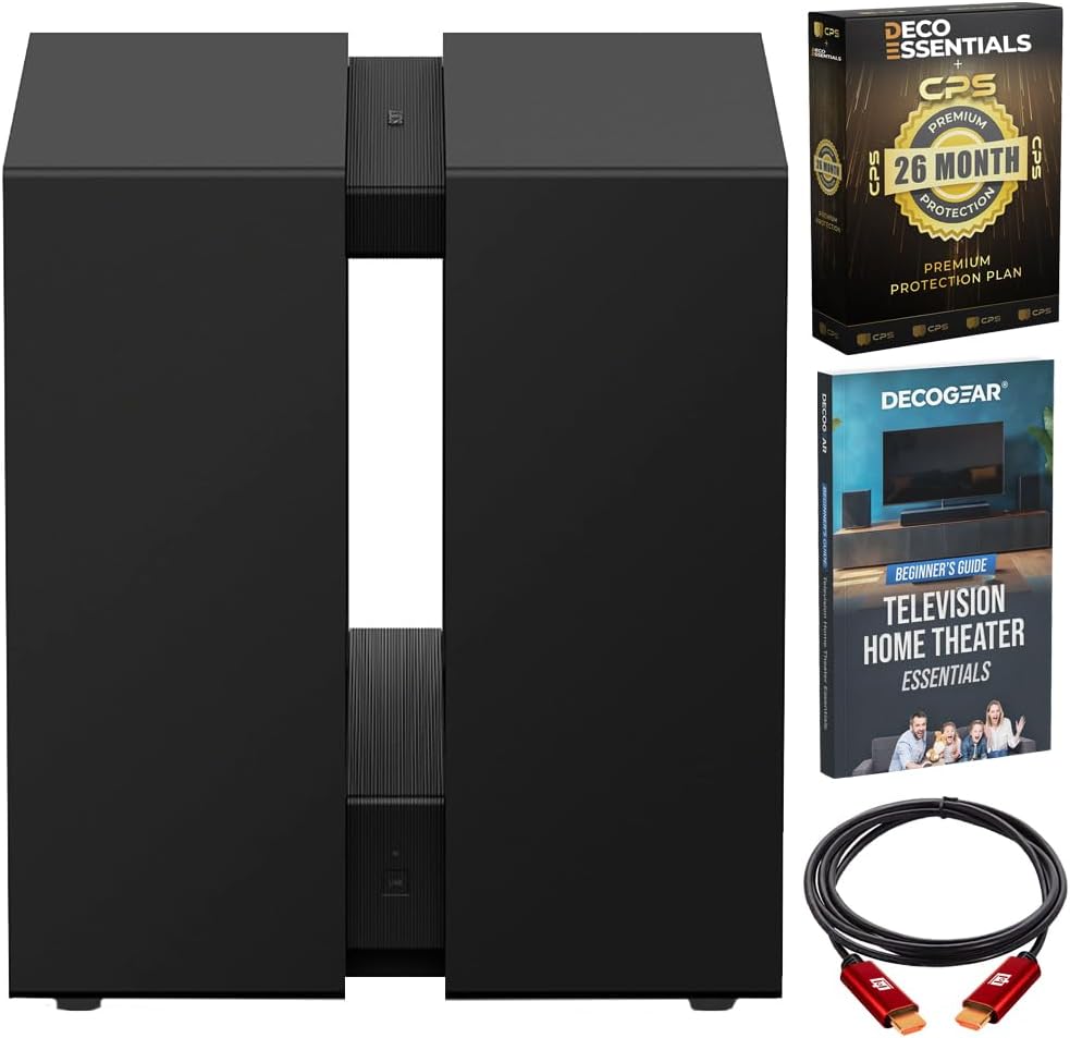 Paquete de subwoofer inalámbrico Sony BRAVIA Theatre Sub 9 con cable HDMI 2.0 Deco Gear de 6 pies + Deco Gear Television Home Theatre Essentials: Guía para principiantes + Deco Essentials CPS 26 meses de protección