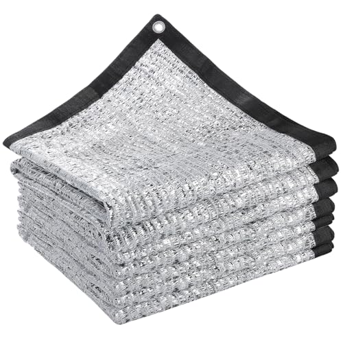 10' x 20' 70% Reflective Aluminet Shade Cloth - Durable Sun Protective Shade Covers with Grommets Providing UV Protection and Cooling for RV Camping Chicken Coop Garden Greenhouse Pickup Trunk