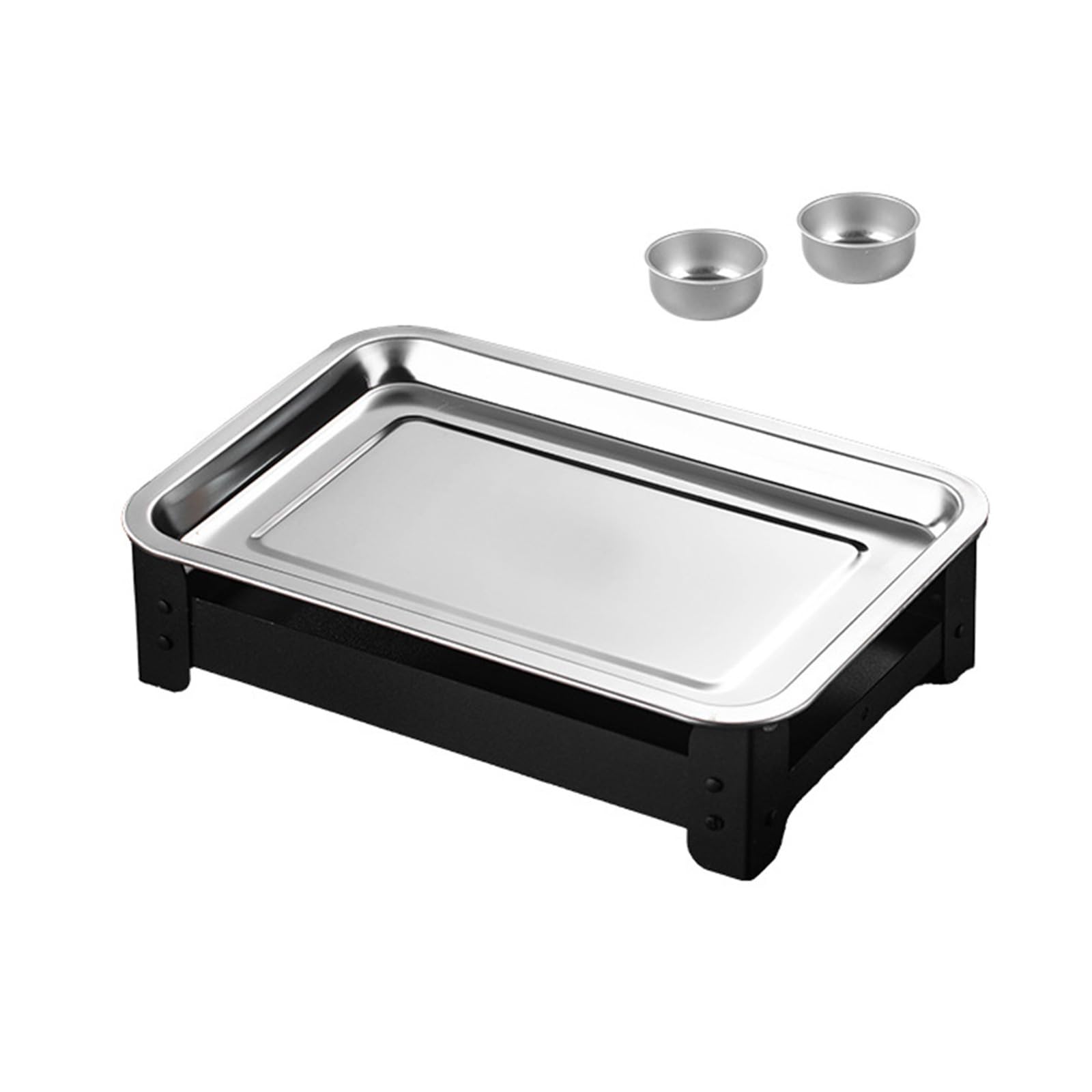 Scaldavivande in acciaio inox per grigliate all'aperto, feste, supporti riscaldati per carne, con design staccabile, piastra in acciaio inox
