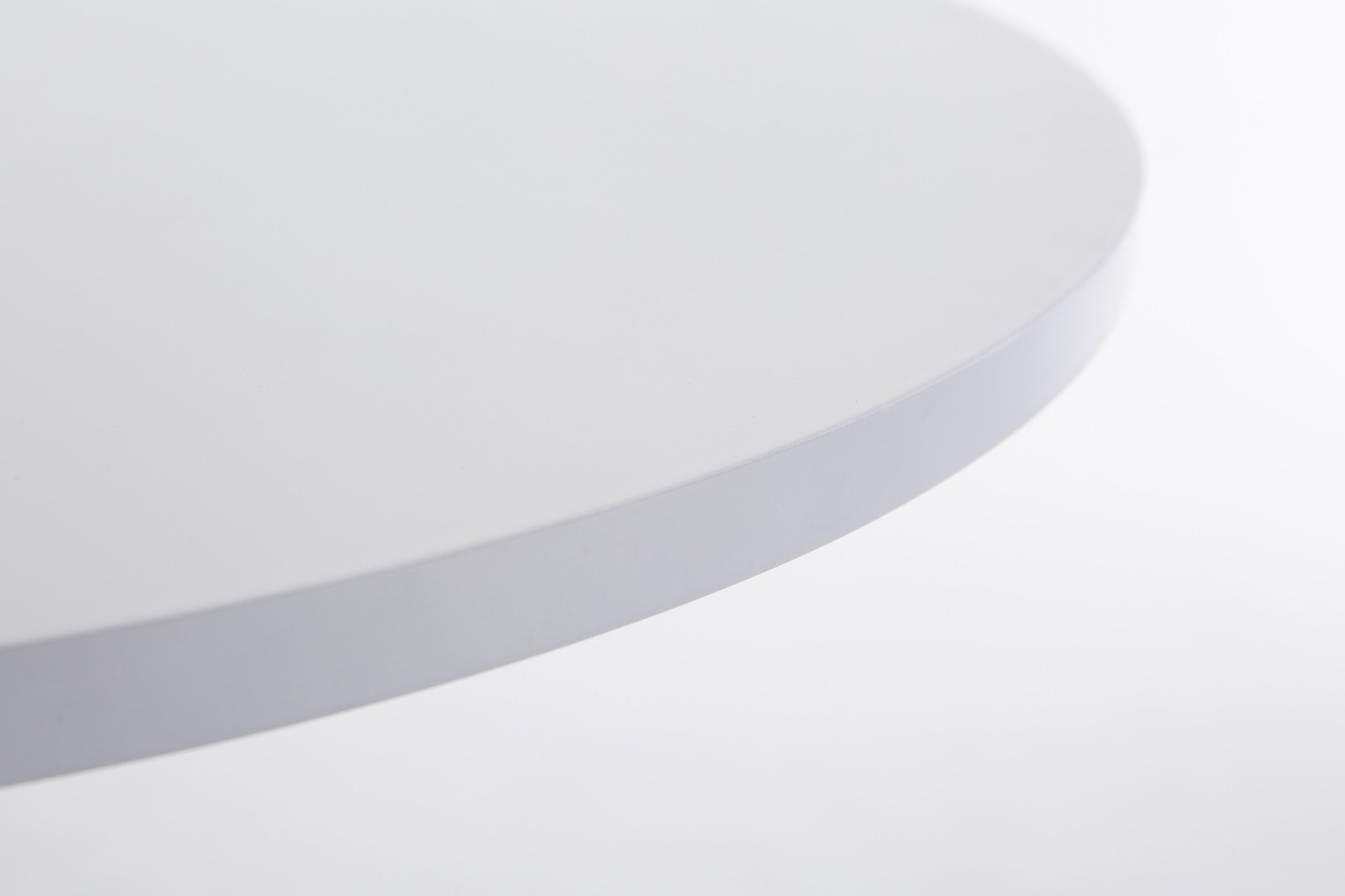 CLP Mesa Alta de Bar con Tablero Redondo | Mesa de Soporte Alto de Metal con Superficie Redonda de Madera I Mesa de Bar con Ř 60 cm, Color:Blanco