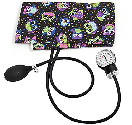 Prestige Medical Premium Adult Aneroid Sphymomanometer In Box Packaging, Party Owls Black
