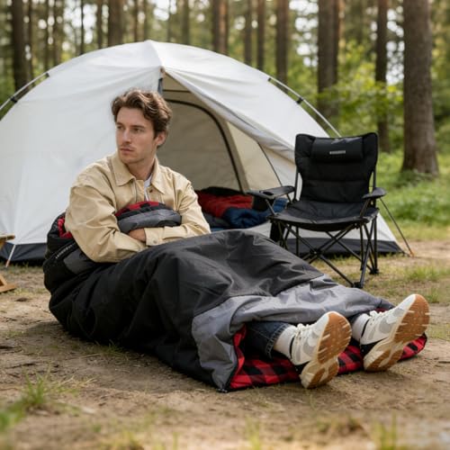 Bolsa de Dormir Ligera y Compacta para Adultos, para Clima Cálido con Bolsa de Compresión para Senderismo, Camping y Viajes miniatura 5