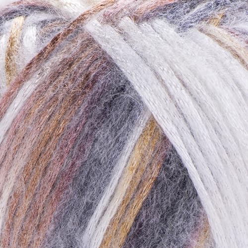Image of YarnArt Melody Variegated Chainette - Metallic Sheen Fiber for Knitting, Crochet & Embroidery, 100g (3.5 oz) Skein, 230m (251 yd), Premium Blend of 70% Polyamide 21% Acrylic 9% Wool (902)