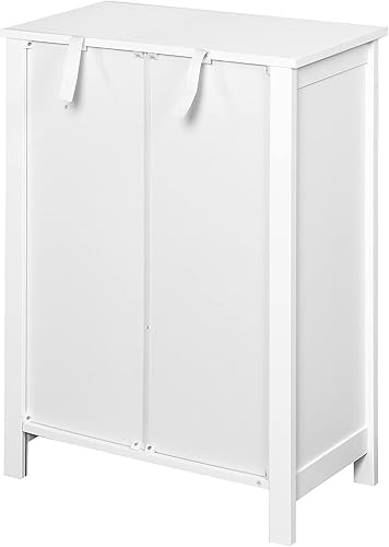 Miniatura 4 de NewCosmos Armario de almacenamiento para suelo de baño con estante ajustable de doble puerta color blanco