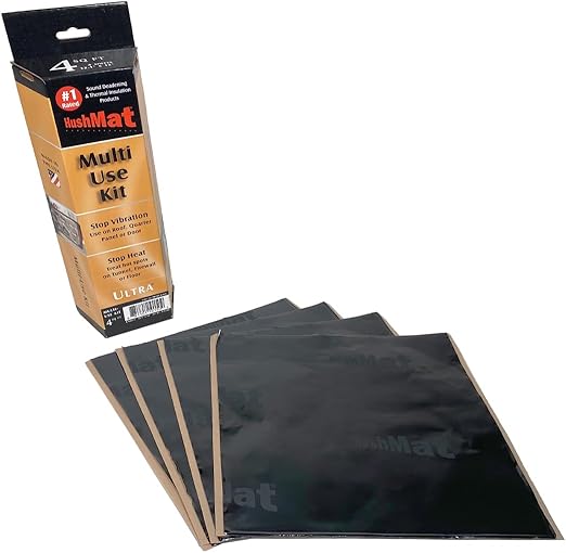 HushMat 10150 Multi Use Kit - (4) 12" x 11" Black Ultra Sheets - 3.7 Square Feet