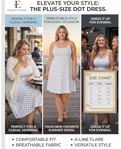 Image of 7th Element Women's Plus Size Slip Dress, Spaghetti Strap Summer Cami Sundress & Nightgown, Under Dresses & Beach Cover-up