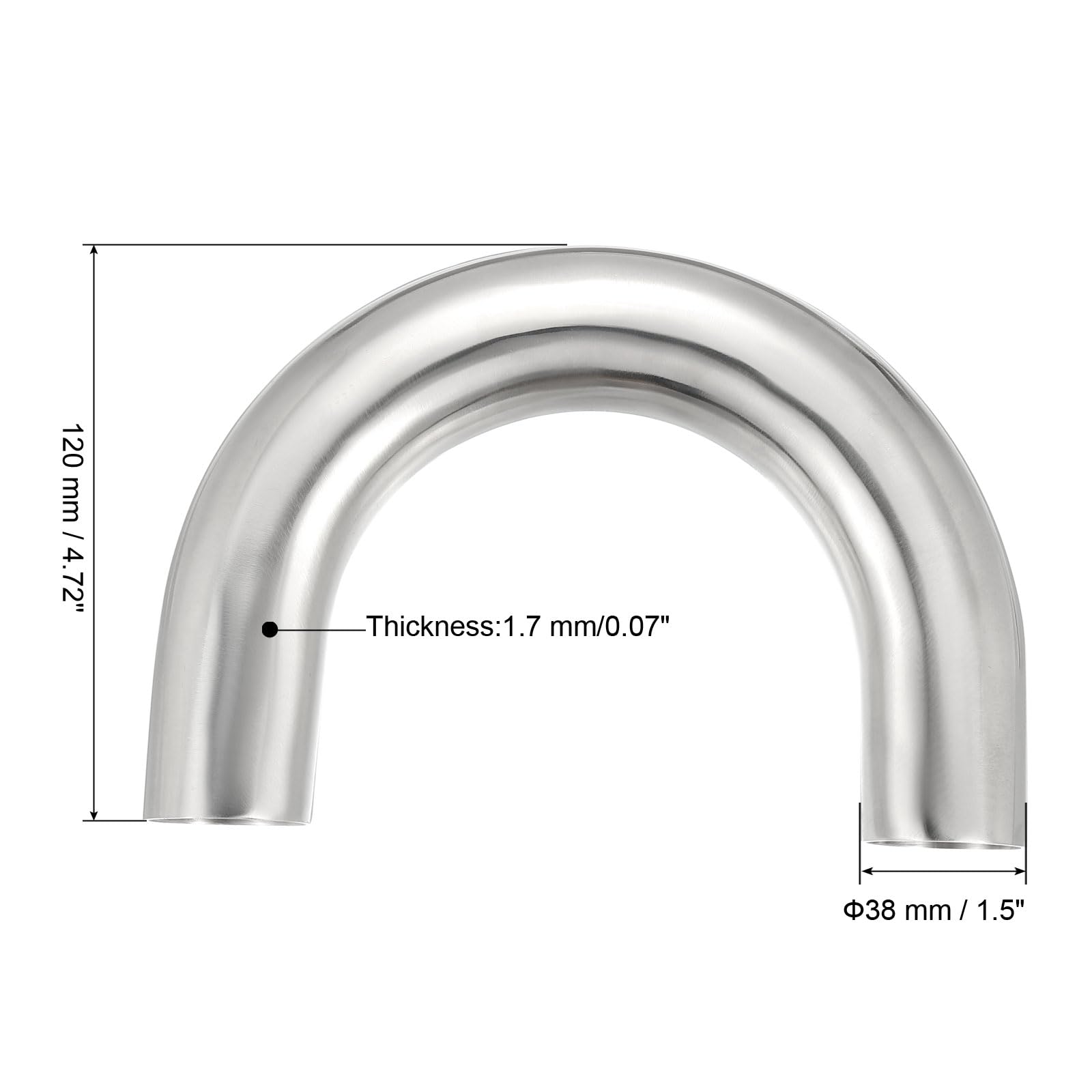 PATIKIL 180 Degree Sanitary Extended Pipe - Image 2