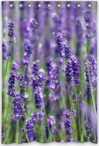 48"(w) x 72"(h) Purple Lavender Flower Theme Print 100% Polyester Bathroom Shower Curtain Shower Rings Included