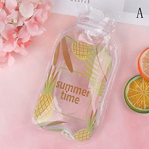 SKUZA Hot Water Bottle,Winter Cartoon Hand Warmer Filled Explosion-Proof Portable Hot Water Bags Transparent Hot Water Bottle Warm Belly Treasure Warming Bag (Color : A) (Color : A)