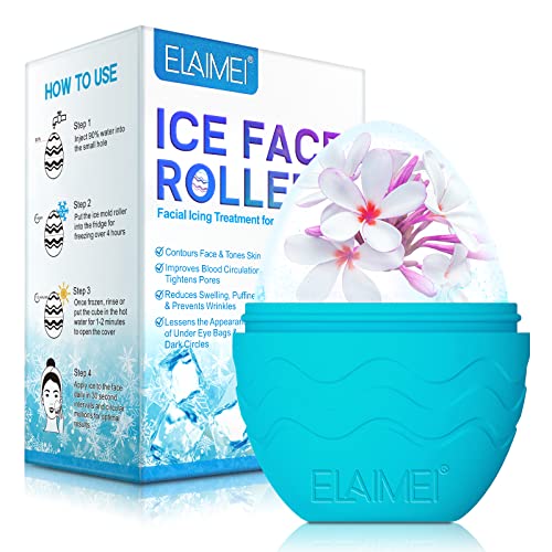 Rodillo Facial Hielo,Ice Roller Facial para Aliviar Ojos Hinchados Ayuda a Reducir Los Poros,Antiarrugas,Reutilizable Ojo Masaje con hielo mejora la elasticidad de la piel (Azul)