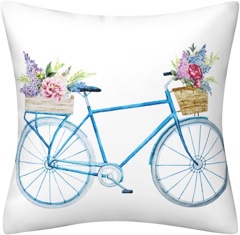 Housse de coussin 65x65 cm bohême fleurie (lot de 4) pour canapé et lit