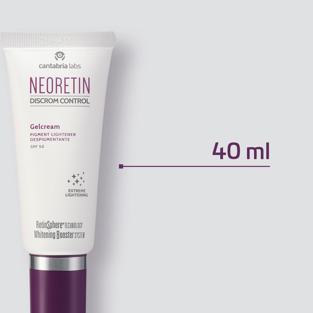Cantabria Labs – Neoretin Discrom Control Gelcream SPF50 40 ml – Crema de Día Despigmentante con Protección Solar Alta UVB y UVA – Piel más luminosa y uniforme